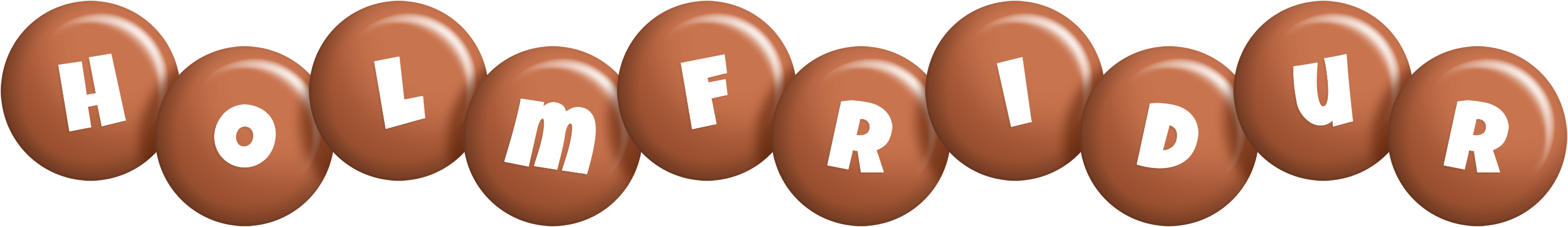 Holmfridur candy-brown logo