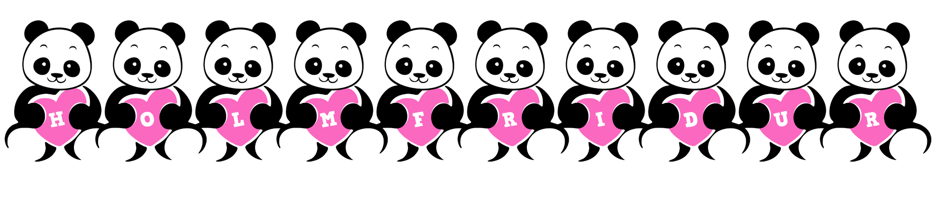 Holmfridur love-panda logo
