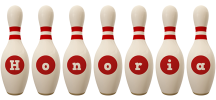 Honoria bowling-pin logo