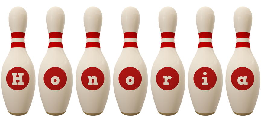 Honoria bowling-pin logo