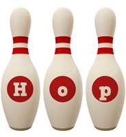 Hop bowling-pin logo
