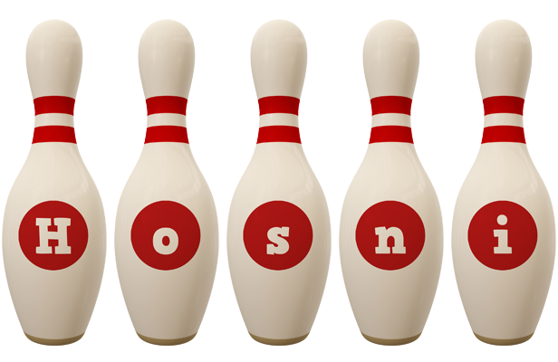 Hosni bowling-pin logo