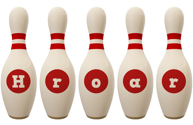 Hroar bowling-pin logo