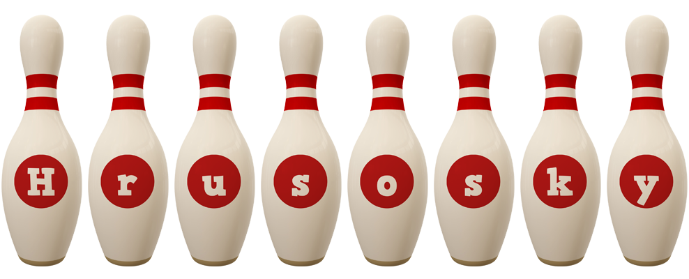 Hrusosky bowling-pin logo