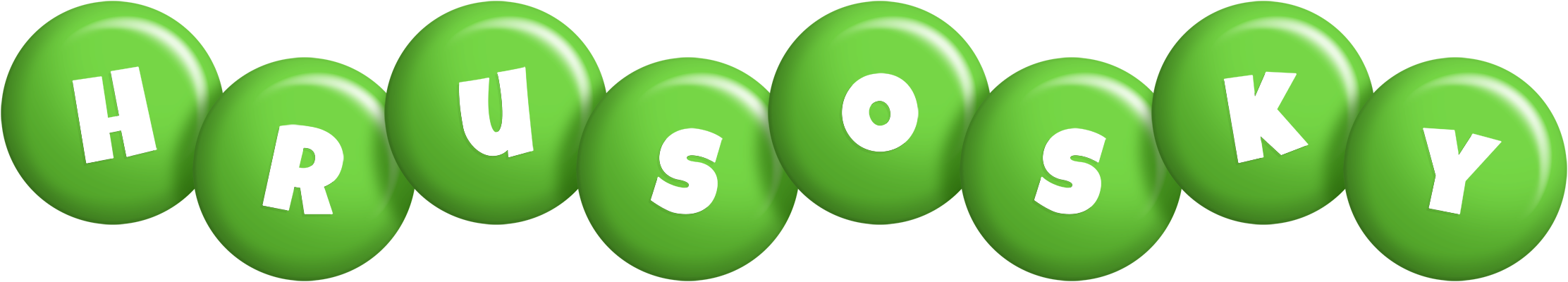 Hrusosky candy-green logo