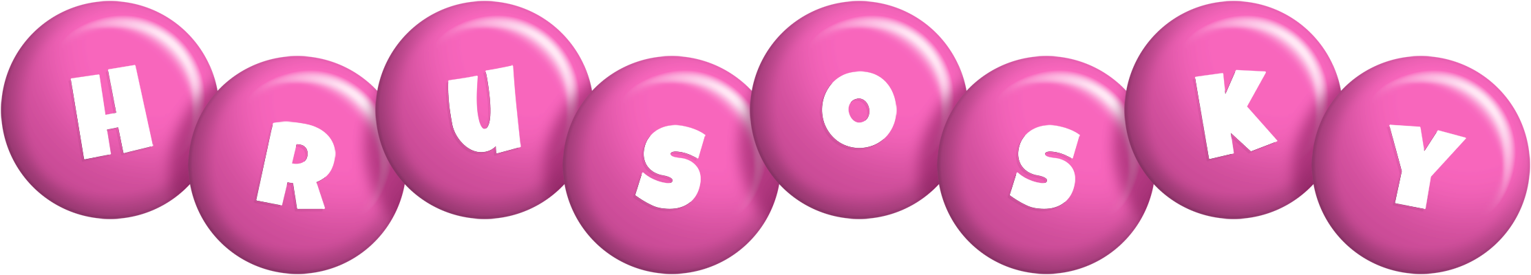 Hrusosky candy-pink logo