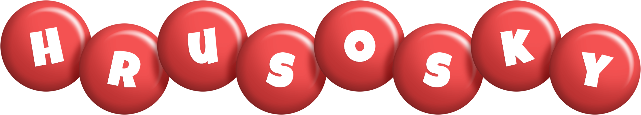 Hrusosky candy-red logo