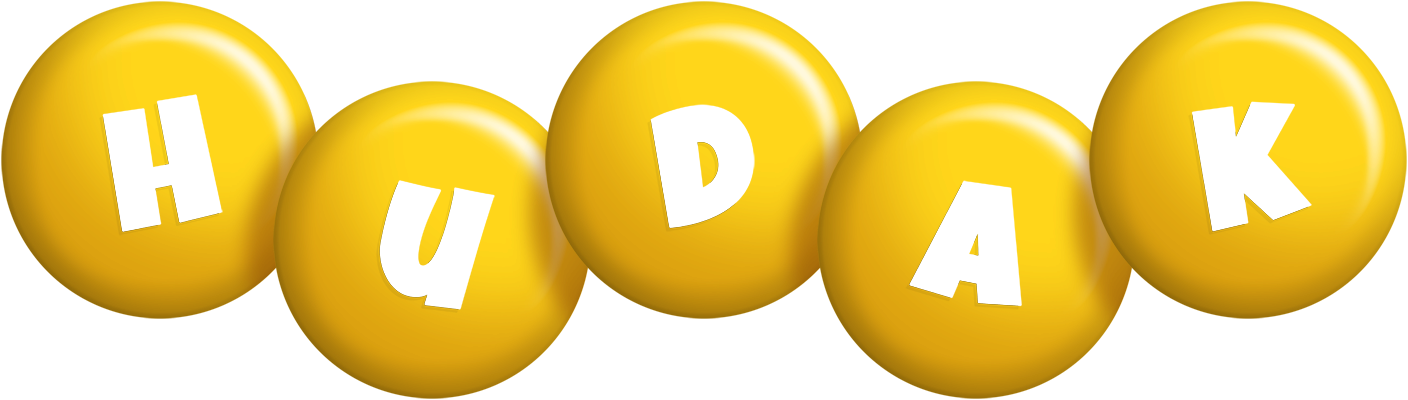 Hudak candy-yellow logo