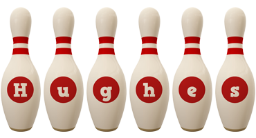 Hughes bowling-pin logo