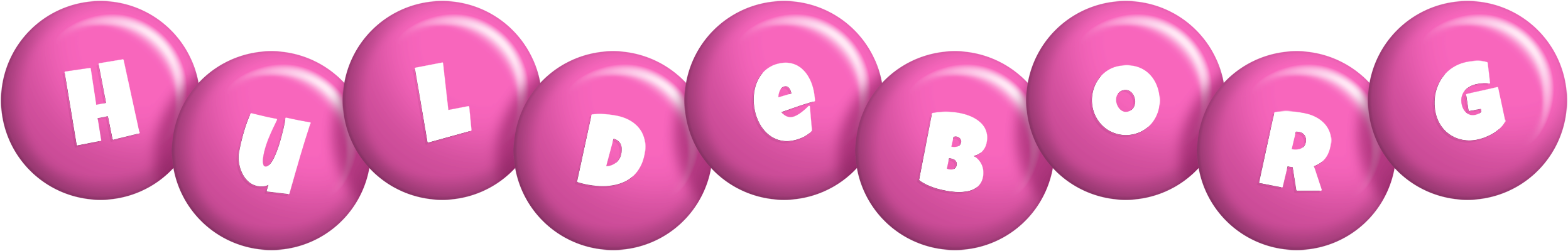 Huldeborg candy-pink logo