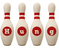 Hung bowling-pin logo