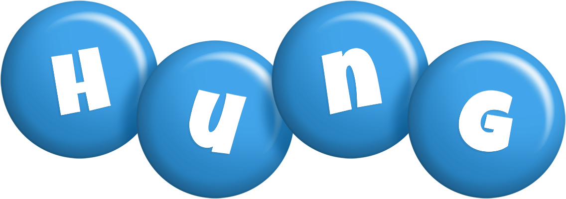 Hung candy-blue logo