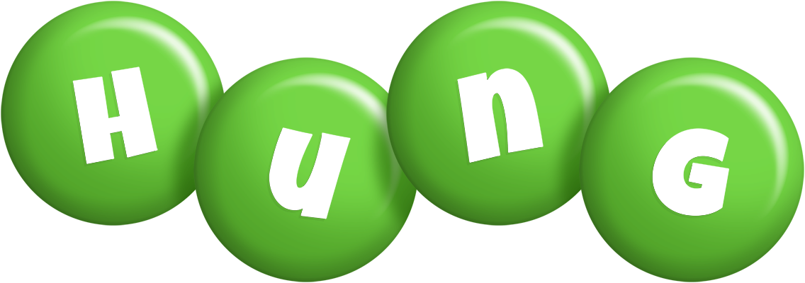 Hung candy-green logo