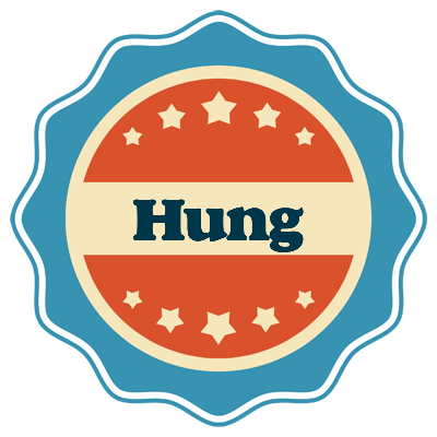 Hung labels logo