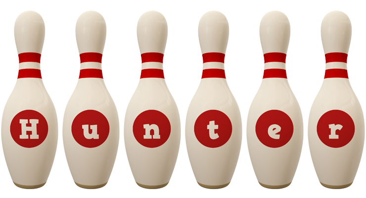 Hunter bowling-pin logo