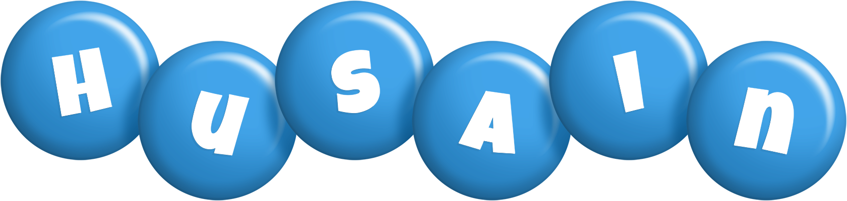 Husain candy-blue logo
