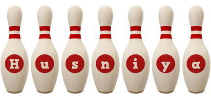 Husniya bowling-pin logo