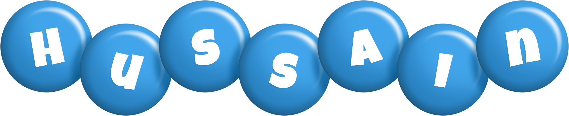 Hussain candy-blue logo