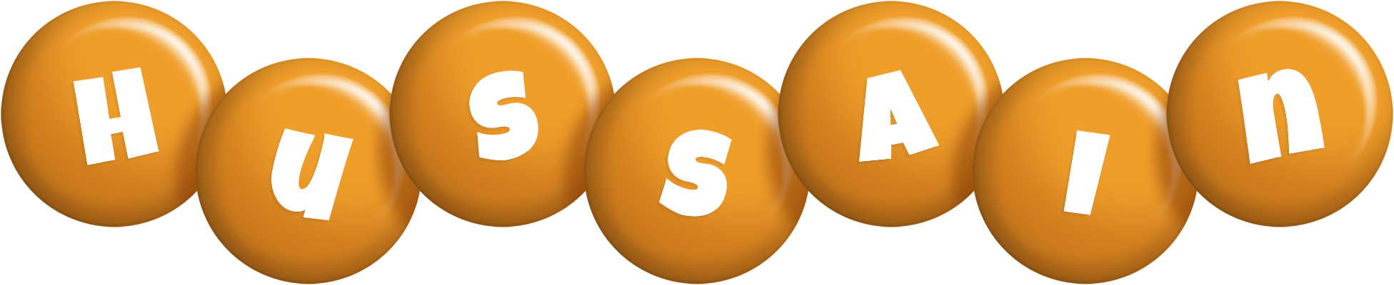 Hussain candy-orange logo