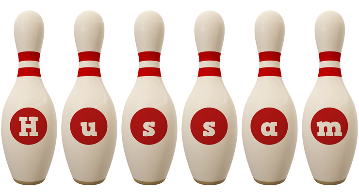 Hussam bowling-pin logo