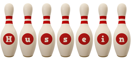 Hussein bowling-pin logo