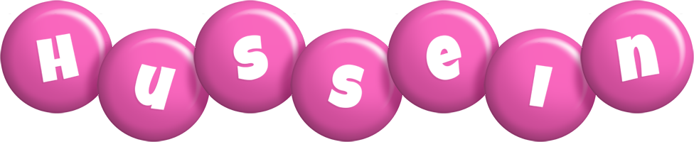 Hussein candy-pink logo
