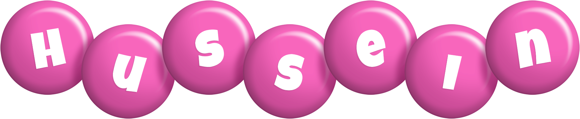 Hussein candy-pink logo