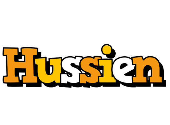 Hussien cartoon logo