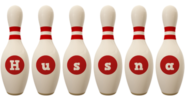 Hussna bowling-pin logo