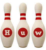 Huw bowling-pin logo