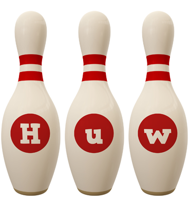 Huw bowling-pin logo
