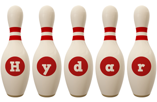 Hydar bowling-pin logo