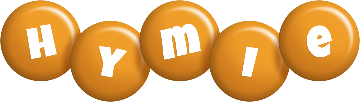 Hymie candy-orange logo