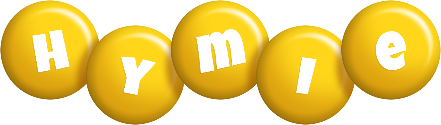 Hymie candy-yellow logo
