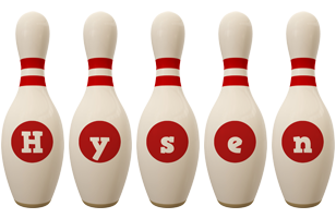 Hysen bowling-pin logo