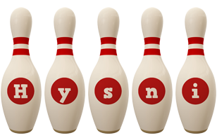 Hysni bowling-pin logo