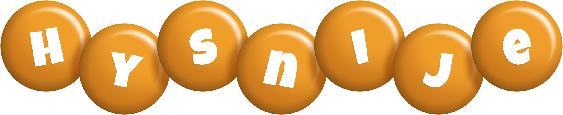 Hysnije candy-orange logo