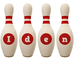 Iden bowling-pin logo