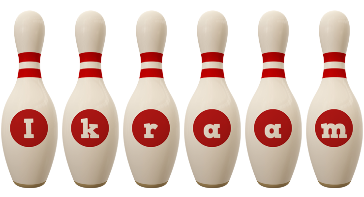 Ikraam bowling-pin logo