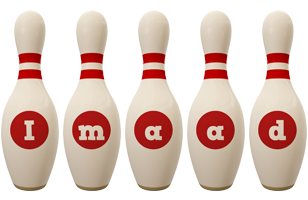 Imaad bowling-pin logo