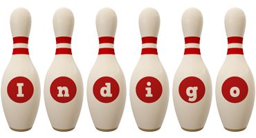 Indigo bowling-pin logo