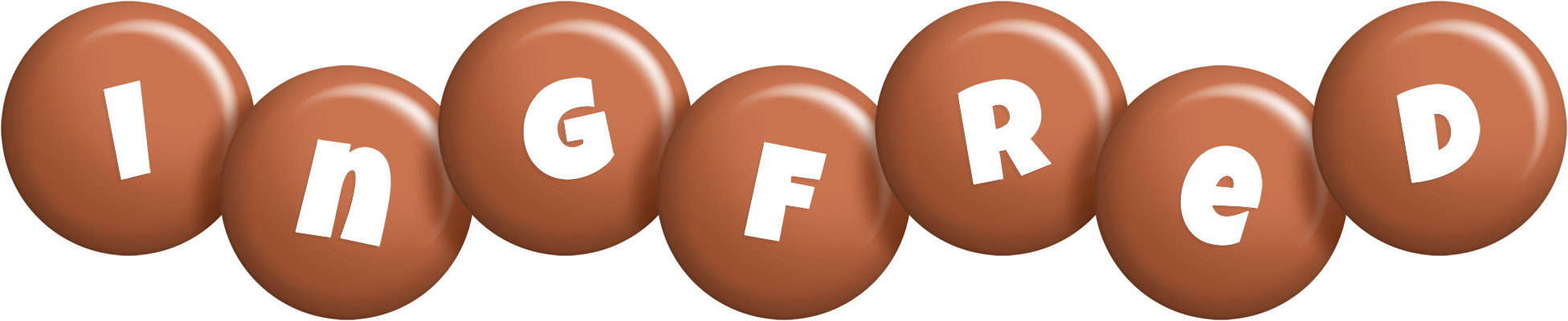 Ingfred candy-brown logo