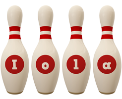 Iola bowling-pin logo