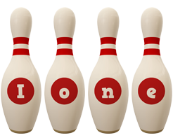 Ione bowling-pin logo