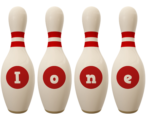 Ione bowling-pin logo