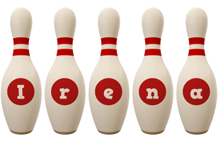 Irena bowling-pin logo