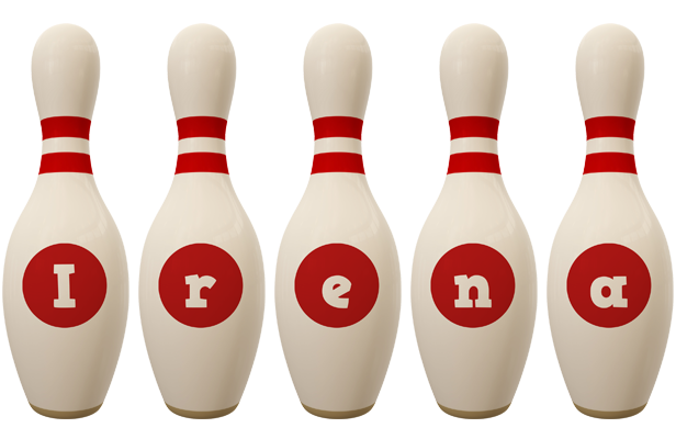 Irena bowling-pin logo