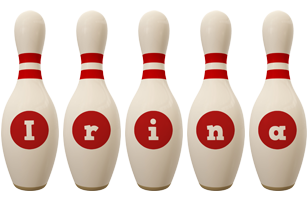 Irina bowling-pin logo