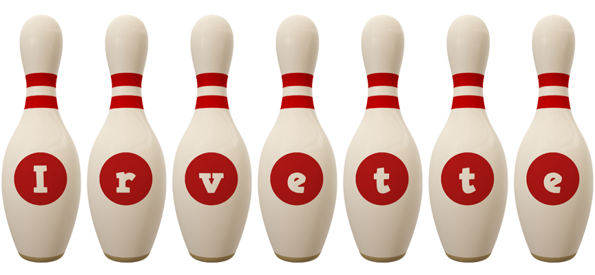 Irvette bowling-pin logo