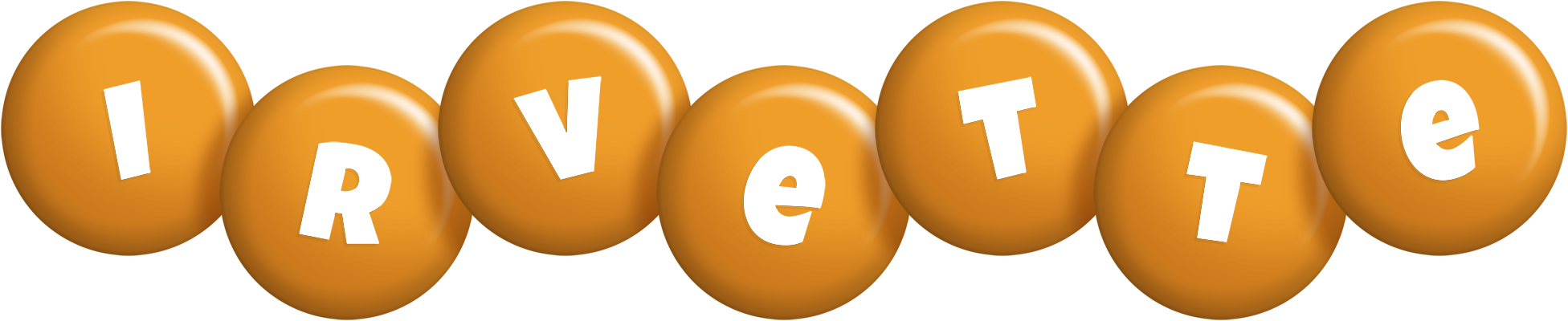 Irvette candy-orange logo